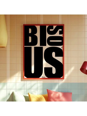 Ninastore Bisous Tipografi Baskı: Fransız Öpücükleri Duvar Sanatı (Dijital Indirme)