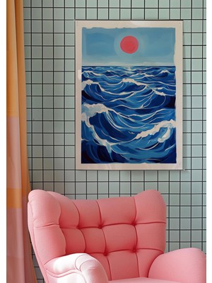 Ninastore Matisse Tarzı Yaz Okyanus Baskısı: Eklektik Mavi Dalga Sanatı