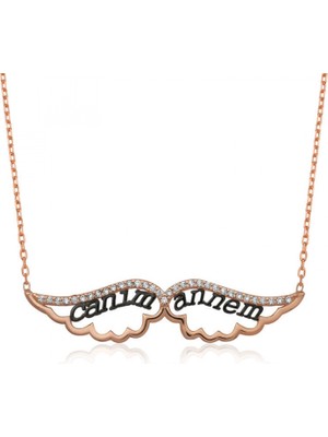 Marsilyan 925 Ayar Gümüş Melek Canım Annem Kadın Gümüş Kolye PT2610718 (72)