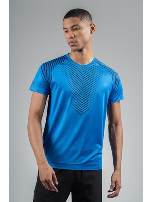 Maraton Regular Erkek Bisiklet Yaka  Saks T-Shirt