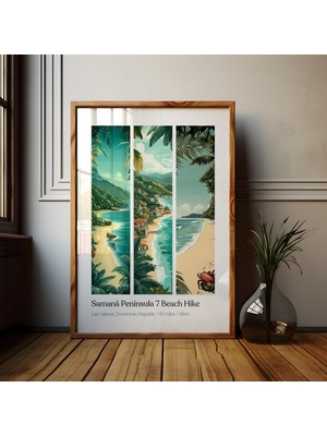Ninastore Samana Yarımadası 7 Plaj Yürüyüşü Posteri: Dominik Cumhuriyeti Seyahat Baskısı