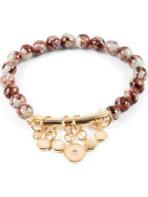 Faik Sönmez Gold Detaylı Lastikli Boncuk Bileklik S26BLK014