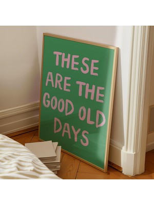Ninastore "bunlar Eski Güzel Günler" Dijital Baskı/ Şık Pembe Yeşil Duvar Sanatı/ Trend Baskı Poster Estetiği/