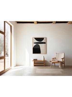 Ninastore Siyah Beyaz Soyut Minimalist Duvar Sanatı Baskısı | Dijital Indirme | Modern Şekiller Galeri Dekoras