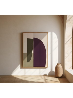 Ninastore Koyu Erik ve Zeytin Tonlarında Modern Geometrik Soyut Duvar Sanatı – Güzel Sanatlar Posteri