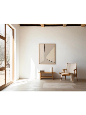 Ninastore Nötr Bej Minimalist Çizgi Soyut Duvar Sanatı – Dijital Indirme