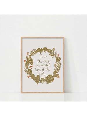Ninastore Noel Çelenk Duvar Sanatı / Bitki Severler Için Noel Sanatı / Noel Duvar Sanatı / Bitki Baskısı / Noe