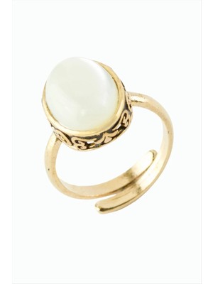 Renklime Oval Doğaltaşlı Otantik Yüzük