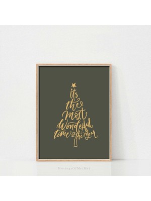 Ninastore Yılın En Harika Zamanı / Minimalist Noel Ağacı Duvar Sanatı / Yazdırılabilir Duvar Sanatı / Vintage