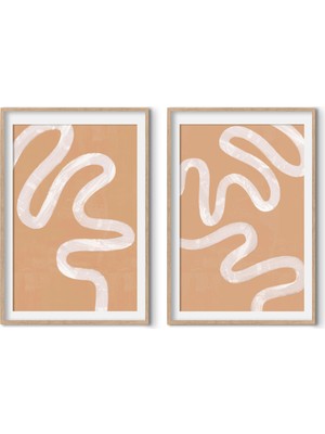 Ninastore Soyut Fırça Darbeleri Duvar Sanatı / 2'li Set / Yazdırılabilir Duvar Sanatı / Soyut Baskılar / Çağda