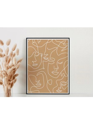 Ninastore Soyut Nötr Duvar Sanatı Baskısı / Minimalist Kadın Çizimi / Yazdırılabilir Duvar Sanatı / Boho Duvar