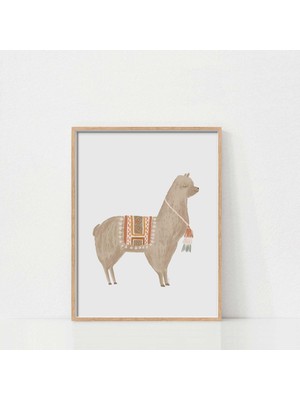 Ninastore Lama Baskılı Sanat Eseri / Boho Çocuk Odası Duvar Dekoru / Sevimli Hayvan Sanatı / Çocuk Odası Için