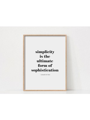 Ninastore Sadelik Sözü Baskısı/ Yazdırılabilir Söz/ Siyah Beyaz Söz Baskısı/ Tipografi Posteri/ Minimalist Duv