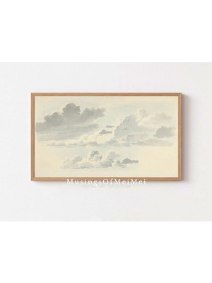 Ninastore Samsung Çerçeveli Tv Sanatı / Vintage Bulutlar Dijital Resim / Çerçeveli Tv Için Dijital Sanat / Sul