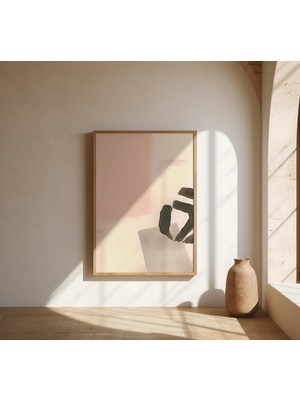 Ninastore Nötr Soyut Fırça Darbesi Duvar Sanatı – Güzel Sanatlar Posteri