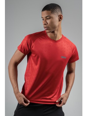 Maraton Regular Erkek Bisiklet Yaka  Kırmızı T-Shirt