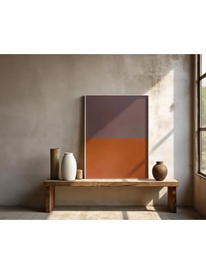 Ninastore Soluk Leylak ve Yanık Turuncu Minimalist Soyut Duvar Sanatı | Çerçeveli Poster
