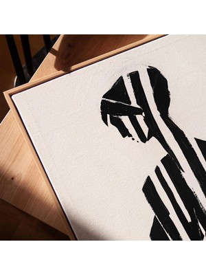 Ninastore Minimalist Kadın Silüeti Sanat Baskısı: Siyah Beyaz Soyut (Dijital Indirme)