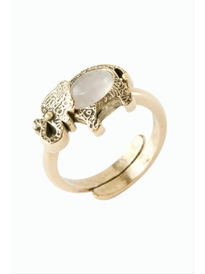 Renklime Fil Doğaltaşlı Otantik Yüzük