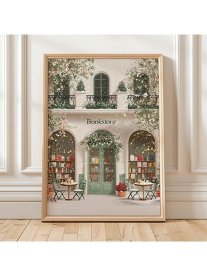 Ninastore Kitapçı Duvar Sanatı / Samimi Kitapçı Sanatı / Kitapçı Dış Cephe Sanatı / Okuma Kafe Sanatı / Edebiy