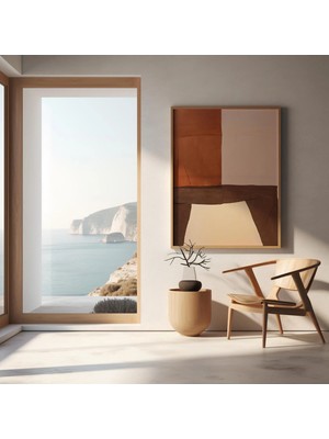 Ninastore Güzel Sanatlar Posteri – Terracotta Soyut Minimalist Sanat Eseri (Çerçeve Dahil Değildir)