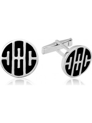 Marsilyan 925 Ayar Gümüş Desenli Yuvarlak Kol Düğmesi T4662 (72)