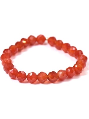 Doğaltaş Karnelyan Akik Faset Kesim Bileklik