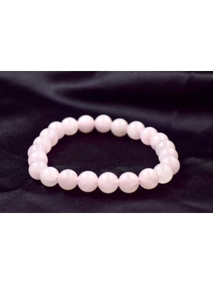 Doğaltaş Pembe Kuvars Taşı Bileklik (Aşk Taşı) 8mm