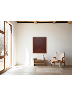 Ninastore Dijital Indirme: Koyu Kırmızı Minimalist Soyut Baskı | Modern Renk Alanı Duvar Sanatı