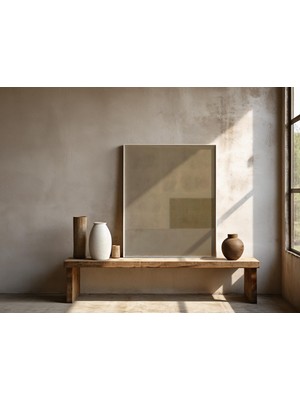 Ninastore Toprak Tonlarında Soyut Çerçeveli Duvar Sanatı: Minimalist Ev Dekorasyonu
