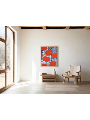 Ninastore Turuncu ve Mavi Grafik Poster | Dijital Indirme