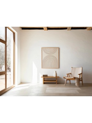 Ninastore Boho Kemer Baskısı: Nötr Soyut Gökkuşağı Duvar Sanatı (Dijital Indirme)