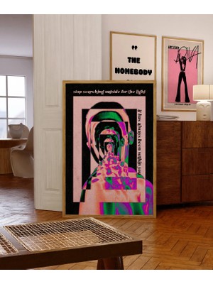 Ninastore Psikedelik Aura Baskısı: 70'ler Gradyan Retro Duvar Sanatı (Dijital Indirme)