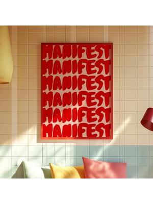 Ninastore Kırmızı Manifesto Tipografi Baskısı: Şık Yurt Dekorasyonu (Dijital Indirme)