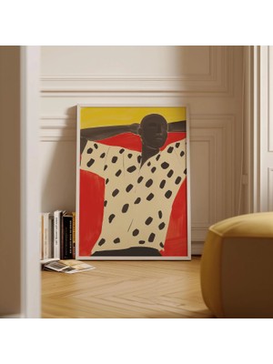 Ninastore Soyut Portre Baskısı: Noktalı Gömlekli Adam (Dijital Indirme)