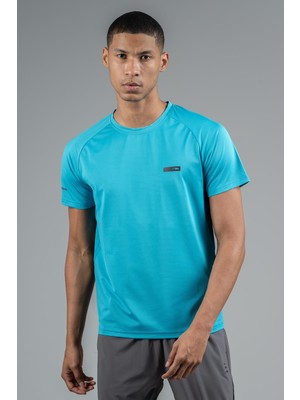 Maraton Regular Erkek Bisiklet Yaka  Mavi T-Shirt