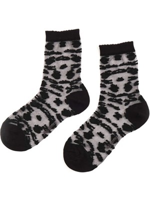 Faik Sönmez Çiçek Jakarlı Ince Transparan Soket Çorap S26CRP013