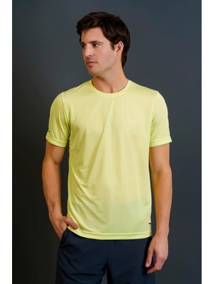 Maraton Regular Erkek Bisiklet Yaka  Açık Yeşil- T-Shirt