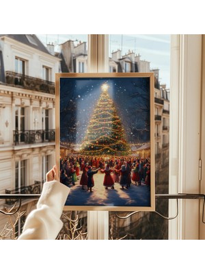 Ninastore Retro Noel Pazarı Baskısı: Yüzyıl Ortası Tatil Duvar Sanatı (Dijital Indirme)