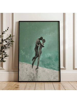 Ninastore Zümrüt Yeşili Soyut Çift Baskısı: Minimalist Duvar Sanatı (Dijital Indirme)