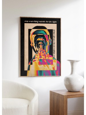 Ninastore Çarpıcı Psikedelik Sanat Baskısı: 70'ler Retro Gradyan Poster