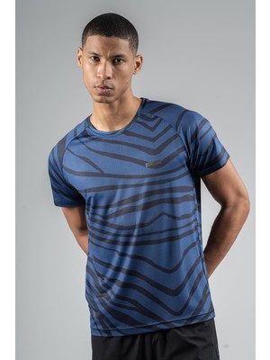 Maraton Regular Erkek Bisiklet Yaka  Saks T-Shirt