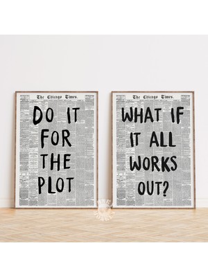 Ninastore "do It For The Plot" Temalı, Trendi Gazete Baskısı Seti (2 Parça) / "ya Her Şey Yolunda Giderse?" Te