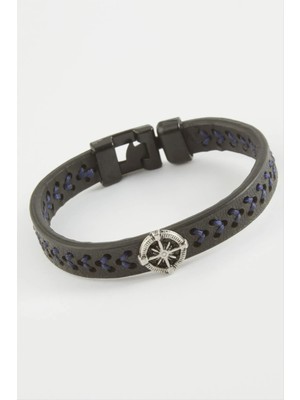 Renklime Pusula Kaliteli Suni Deri Bileklik