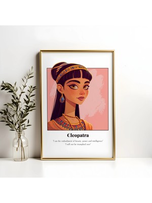 Ninastore Kraliçe Kleopatra Sanat Baskısı: Antik Mısır Duvar Dekoru