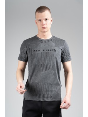 Maraton Regular Erkek Bisiklet Yaka  Siyah T-shirt