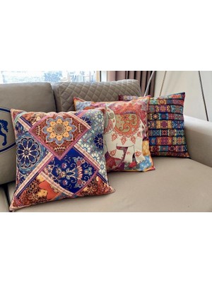Lia Store Fil Desenli Çift Taraflı Dekoratif 2'li Kırlent Kılıfı Seti 35*55 Cm