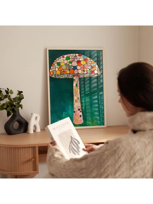 Ninastore Renkli Mozaik Mantar Sanat Baskısı: Eğlenceli Mantar Dekorasyonu (Dijital Indirme)
