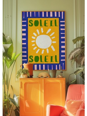 Ninastore Soleil Sun Posteri: Eklektik Maksimalist Mutfak Duvar Sanatı (Dijital Indirme)