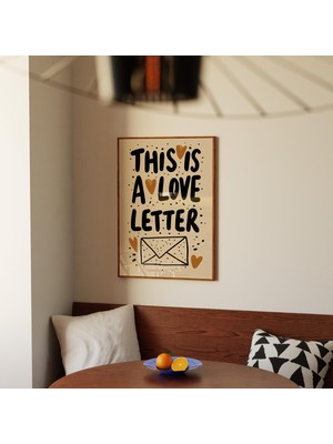 Ninastore Bu Bir Aşk Mektubu Posteri: Tipografi Baskı/ Romantik Kalp Duvar Sanatı/ Nötr Bej Dekor